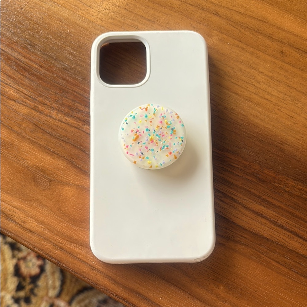 iPhone 12 Pro Max White Phone Case with Colorful Grip